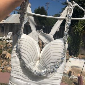 Elegant white prom or wedding dress